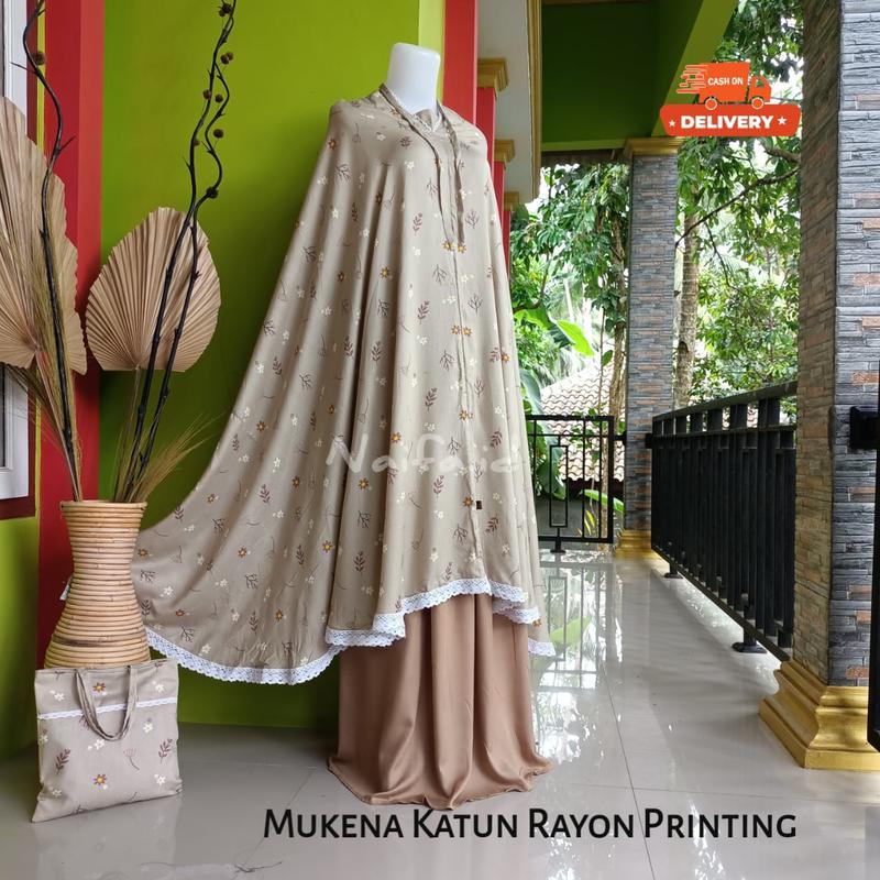 Product Introduction of Mukena Rayon Dewasa Jumbo Motif Alina Free Tas Full Renda (Kerut Kening) 2
