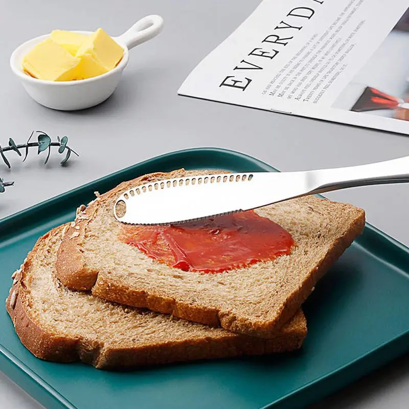 3 In 1 Stainless Steel Butter Knife Cheese Dessert Jam Spreaders Cream Knifes Utensil Cutlery Dessert Tools For Toast Breakfast