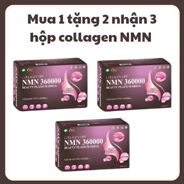 mua 1 tặng 2 nhận  3 hộp 90 gói collagen VIP NMN 360000 ODIVA alika collagen