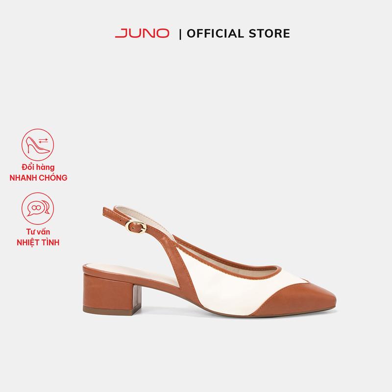  JUNO Giày Búp Bê Slingback Gót Vuông - BB03099 
