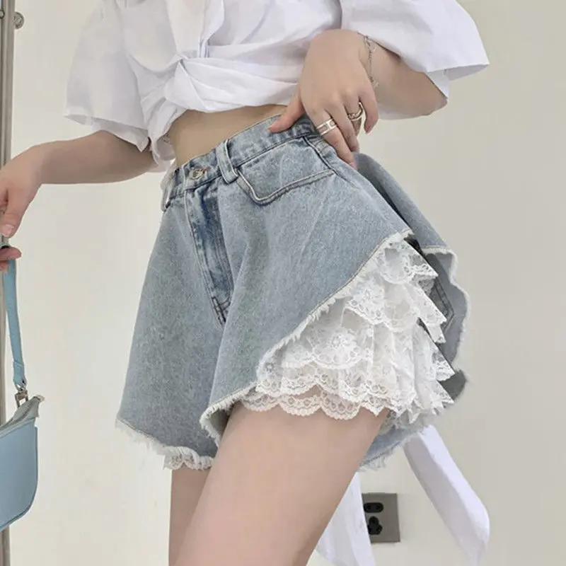 Quần Short Siêu Ngắn Denim, Phong Cách Cô Gái Nóng Bỏng, Dành Cho Nữ, Mỏng Mùa Hè, Thiết Kế Đẹp, Dáng Rộng, Ống Rộng, Chữ A, Quần Hot, Thời Trang, Hàng Mới Về, 2024