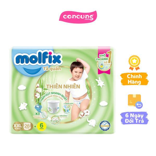 Bỉm tã quần thiên nhiên Molfix Jumbo XXL 28 miếng