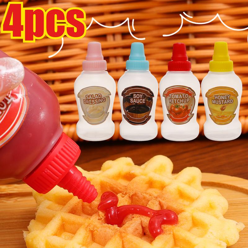 Botol Sos Mini, Set 4 Pcs, Kapasiti 40ml, Sesuai untuk Sos Tomato ...
