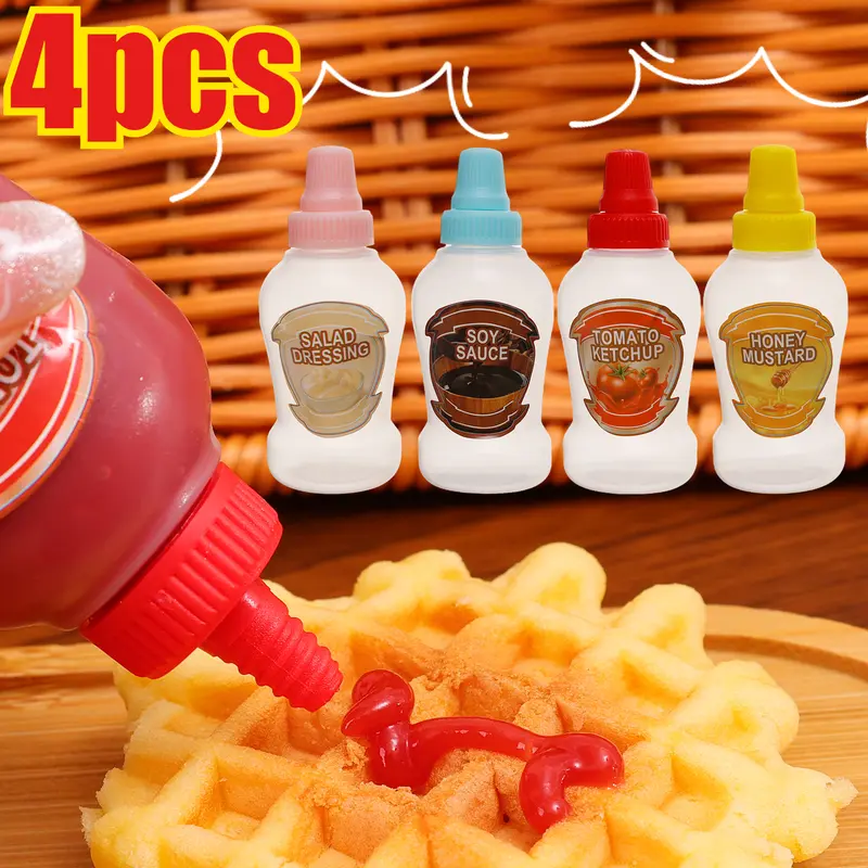 Botol Sos Mini, Set 4 Pcs, Kapasiti 40ml, Sesuai untuk Sos Tomato ...