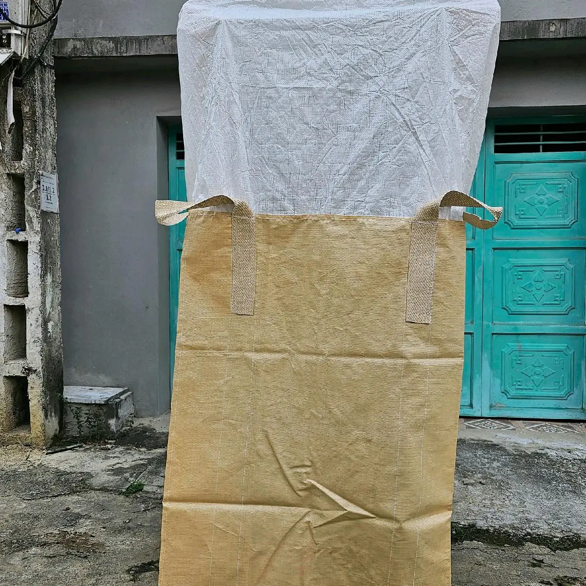 Bao tải jumbo cẩu 1000kg Miệng buộc - Đáy  Xả tái sử dụng nhiều lần