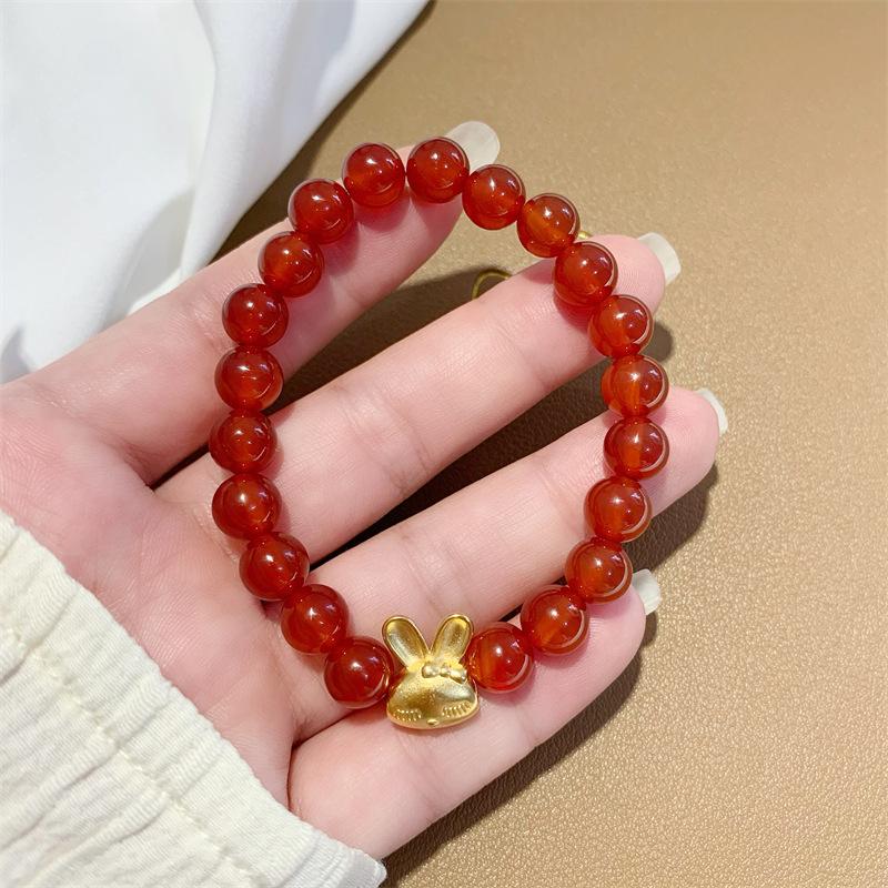 Product Introduction of Vòng Tay Mã Não Đỏ Thỏ Vàng Nhỏ Trang Sức Vàng Chiếm Phí, Năm May Mắn, Vòng Tay Thỏ, Dành Cho Nữ, Không Phai Màu, Năm Kỷ Niệm Mới Năm 2025 vòng  tay  cho  nam vòng  trầm  hương vòng  trầm  hương 7
