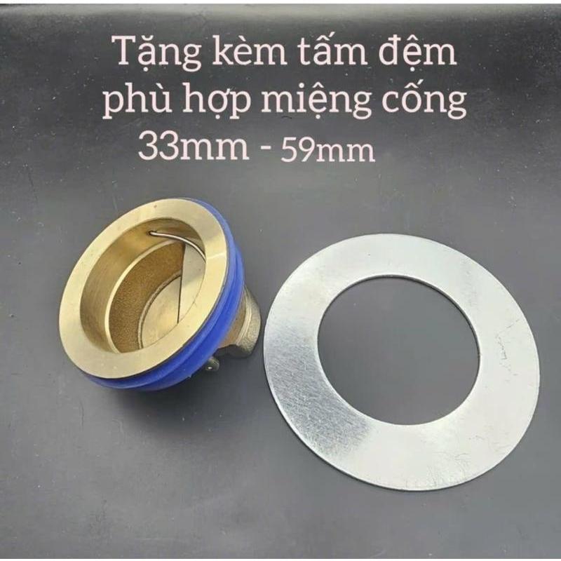 Nắp cống ngăn mùi hôi thoát sàn chống mùi bằng đồng, nắp đậy cống thoát nước lắp chặn mùi hôi côn trùng nhà vệ sinh ( Tặng Kèm Vòng Đệm)