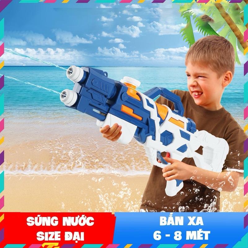 Đồ chơi phun nước áp lực cao cho bé có 2 nòng size to dài 60cm dung tích 600ml - Pin Toy 2
