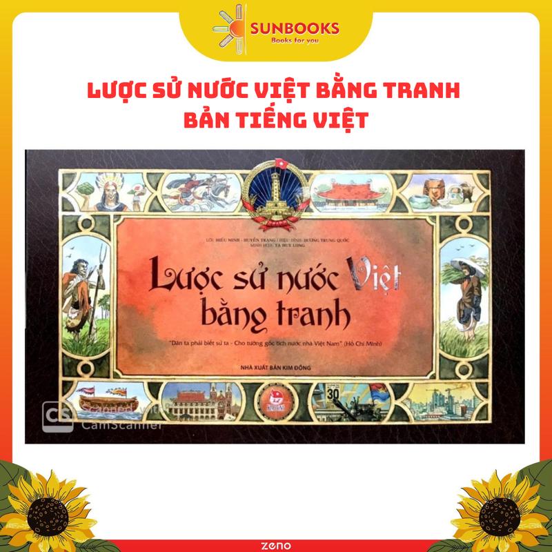Sách Lược Sử Nước Việt Bằng Tranh - Tiếng Việt - NXB Kim Đồng - Bìa Miềm