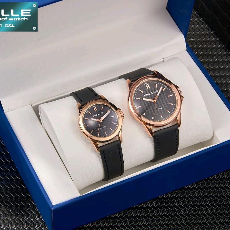 Snille Jam Tangan Kulit pasangan ( couple ) Pria & Wanita || bisa satuan.  Original Asli Anti Air Waterproof 1041 rose 6