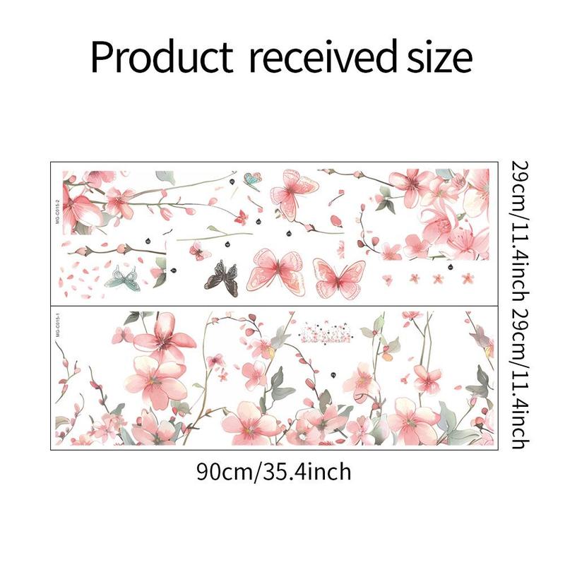 Butterfly Flower Pattern Wall Sticker, 1 Count Colorful Exquisite Self-adhesive Wall Decal, Decorative Wall Art for Home Living Room Bedroom School Office 1