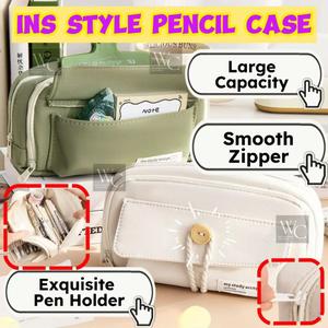 Beg Alat Tulis Besar Kotak Pen Pelajar Sekolah Fungsi INS Style Elegant Pencil Case Extra Large Capacity Cute Design Stationery Box Portable Lightweight Durable Foldable Portable High-Quality Multifunctional Perfect Gift Students Long-Lasting Organizer