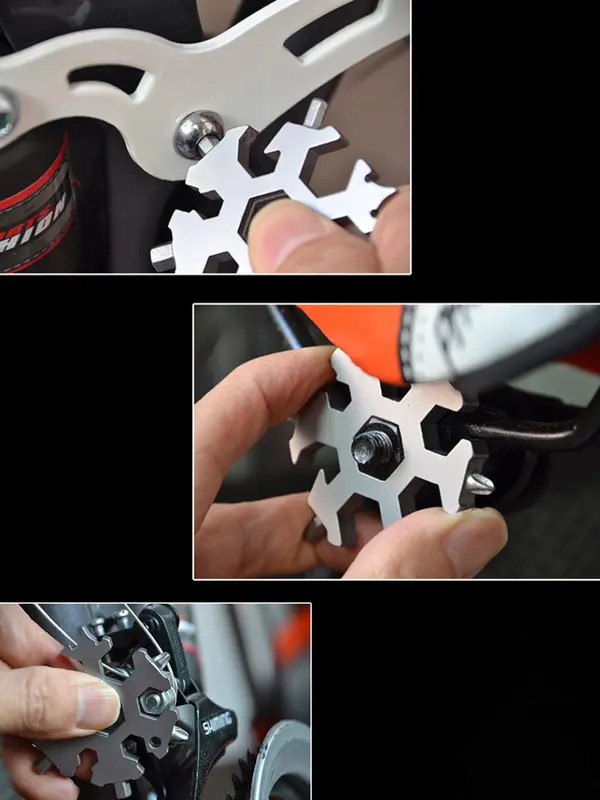 Snowflake Design Multifunctional Tool Keychain, Stainless Steel Multifunctional Wrench Keychain, Portable Keychain Multi Tool 5