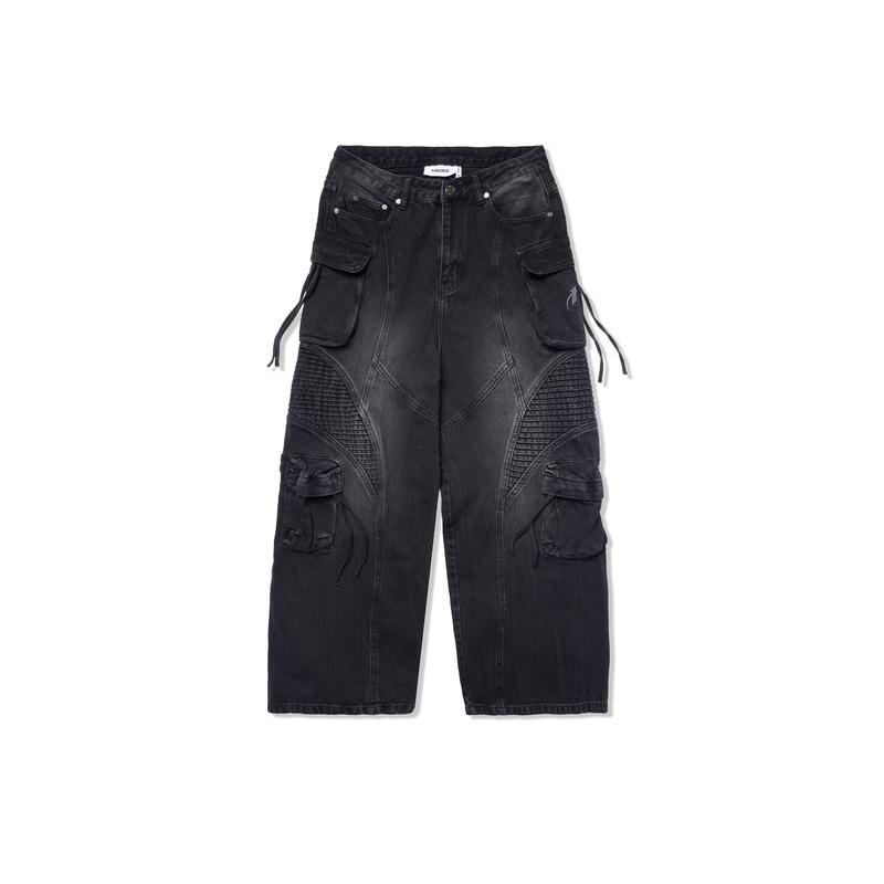HADES Wash Baggy Denim Trousers Đen - HADES Brand chính hãng Quần denim dài unisex
