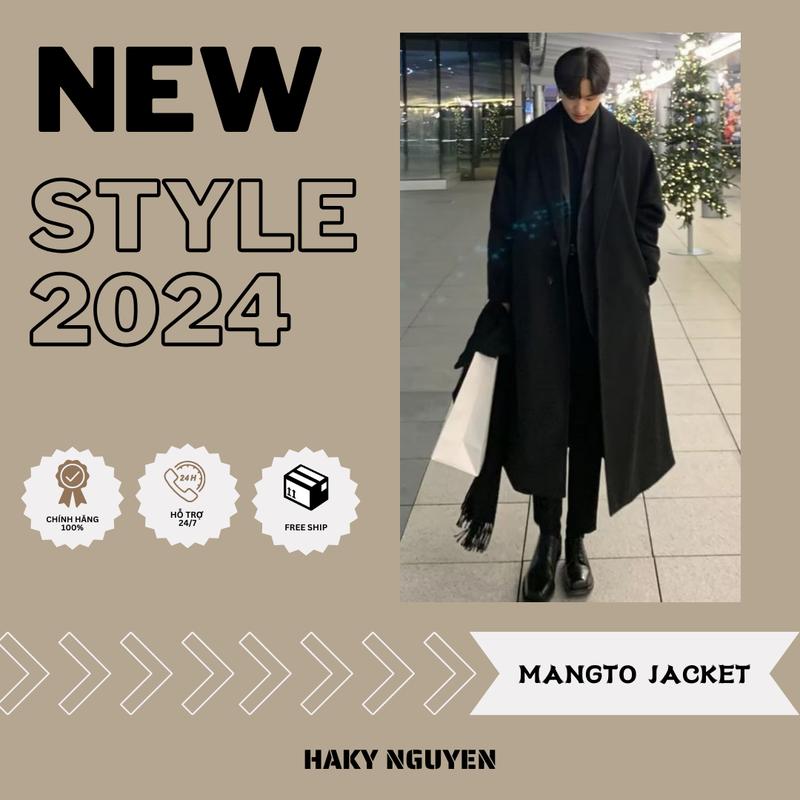 HK1 Áo Mangto Nam  Áo Dạ Nam Hàn Quốc Dáng Dài Qua Gối Không Cúc Có Đai , Áo Khoác Măng Tô Dạ Dáng Dài Có Đệm Vai HK1