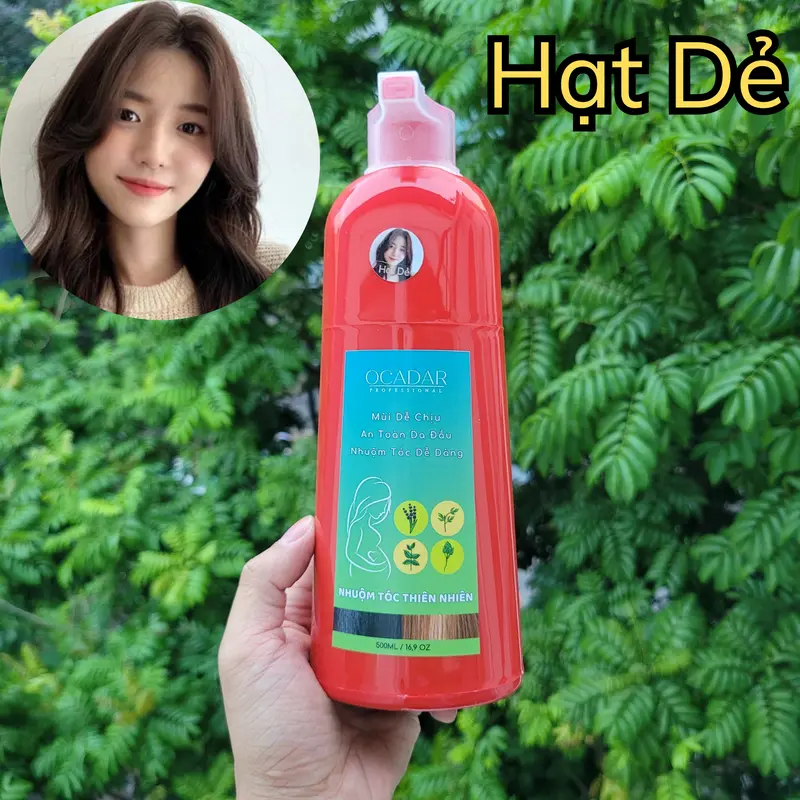 Dầu Gội Nhuộm Tóc Ocadar 500ml, Phủ Bạc, không Dính Da Đầu, Lên Màu Dễ Dàng, Mùi Dễ Chịu, Bền màu Không chứa silicon 4