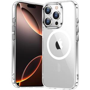 For Magsafe Magnetic Case Crystal Clear Case For iPhone 11 12 13 14 15 16 Pro Max Plus Mini X 7 8 Casing Transparent Wireless Charge Protection Case Hard Shockproof PC Cover