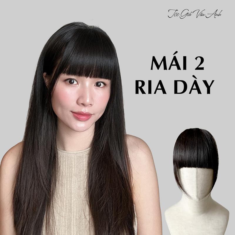 Mái 2 ria dày tóc thậ.t nữ không có tóc phía sau - Tóc Giả Vân Anh