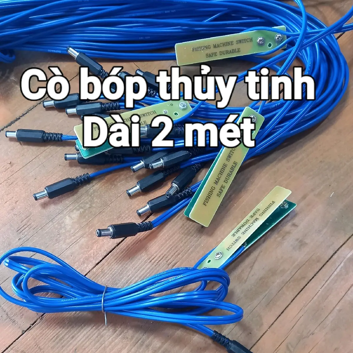 Cò bóp công tắt thuỷ tinh dài 2 mét công tắt cò bóp dùng cho kich điện tử và máy cơ , đầu cò bóp thủy tinh