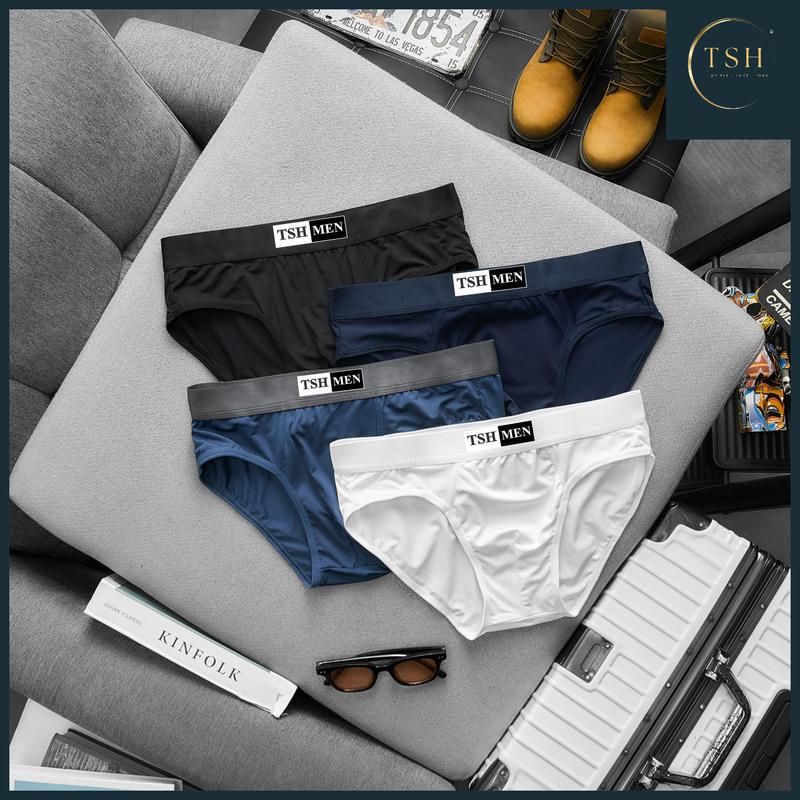 Combo 4 quần sịp Tam Giác TSH - chất thun lạnh co giãn thoáng mát 4 chiều, quần lót nam kháng khuẩn ( được chọn màu ) - Quần Boxer, Menswear Cotton QLSỐ 6