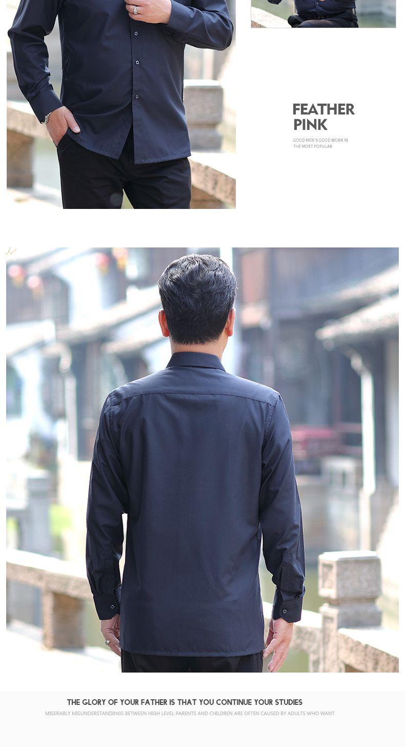 Product Introduction of Áo Sơ Mi Mùa Hè, Của Bố, Dài Tay, Dành Cho Nam Giới Trung Niên 40-50 Tuổi, Dáng Rộng Vừa Vặn, Thường Ngày, Áo Sơ Mi Mỏng Không Sắt 10