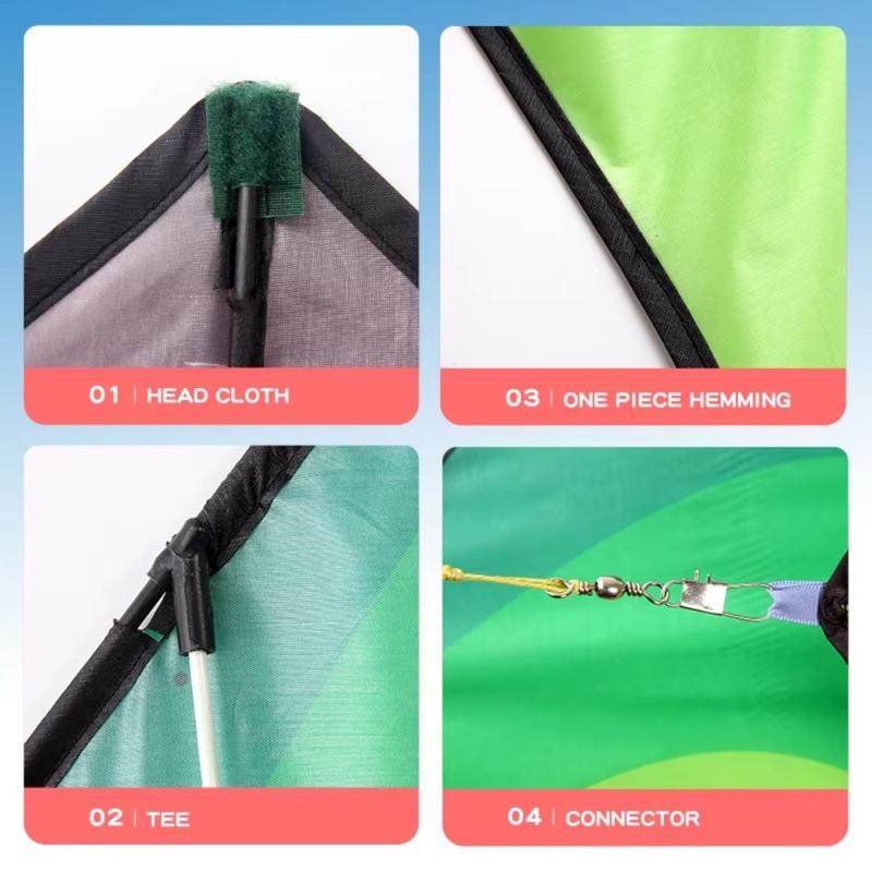Product Introduction of New Easy Fly 1.6m Large Delta Kite with 100M Kite Line Long Tail Rainbow Kite Ripstop Children Outdoor Toys Kites Family Trips 18