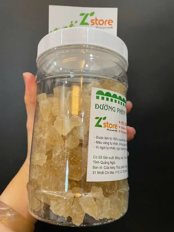 ĐƯỜNG PHÈN VÀNG NGUYÊN CHẤT MẬT MÍA, Đặc sản Quảng Ngãi, hộp 500gr 3