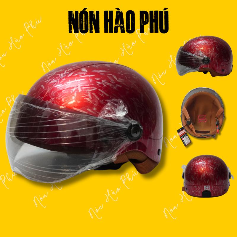 [COMBO 2 NÓN] MŨ BẢO HIỂM FIBER CARBON NHÚNG CÓ KÍNH GẬP, NÓN BẢO HIỂM NAM NỮ CHÍNH HÃNG DÀNH CHO XE MÁY