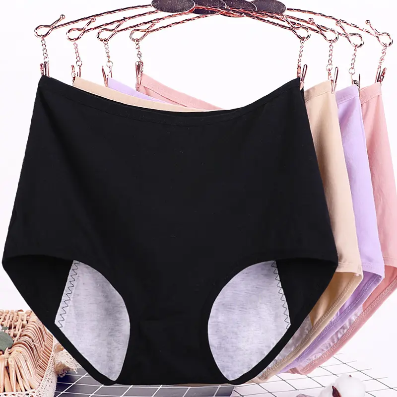 Large Size Cotton Physiological Underpants Women's Underwear Menstrual Period Leak Proof High Waist Female Sanitary Pants