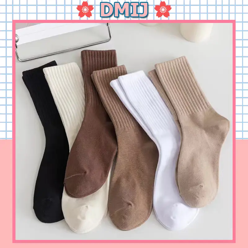 Tất Nam Nữ Cổ Cao Họa Tiết Basic Vớ Nữ Cổ Cao Nhiều Màu Đơn Giản