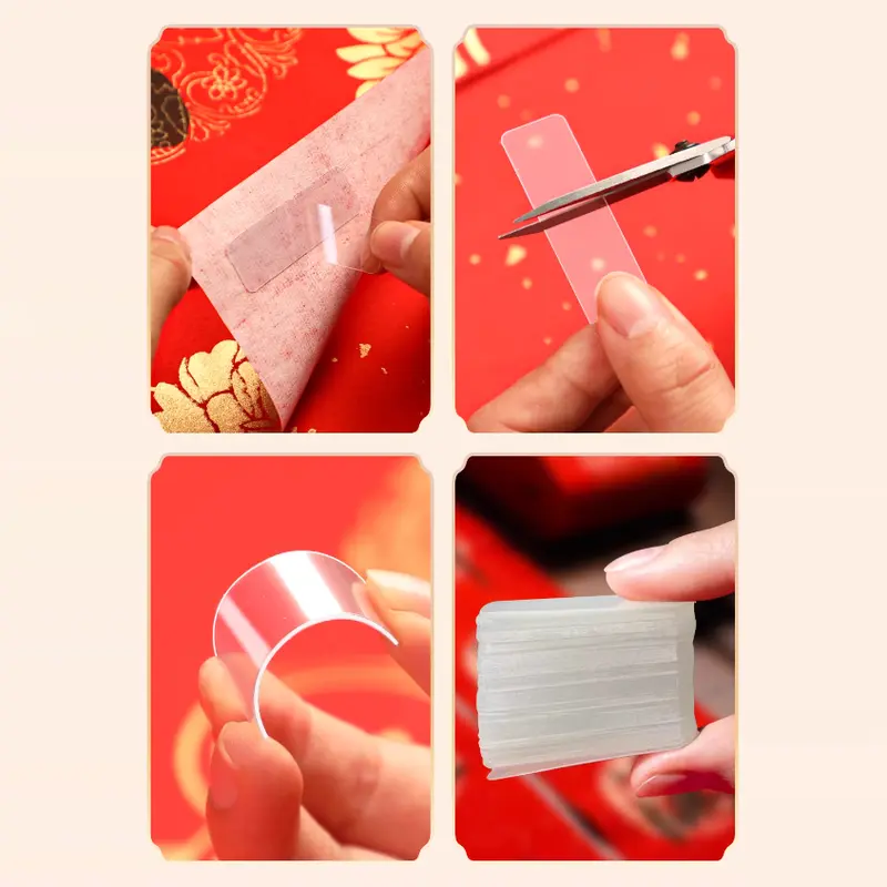 BISA COD 6374 Box Mini 60 PCS Tape Gel / Isolasi Bening Serbaguna 2 Sisi / Stiker Plastik 7