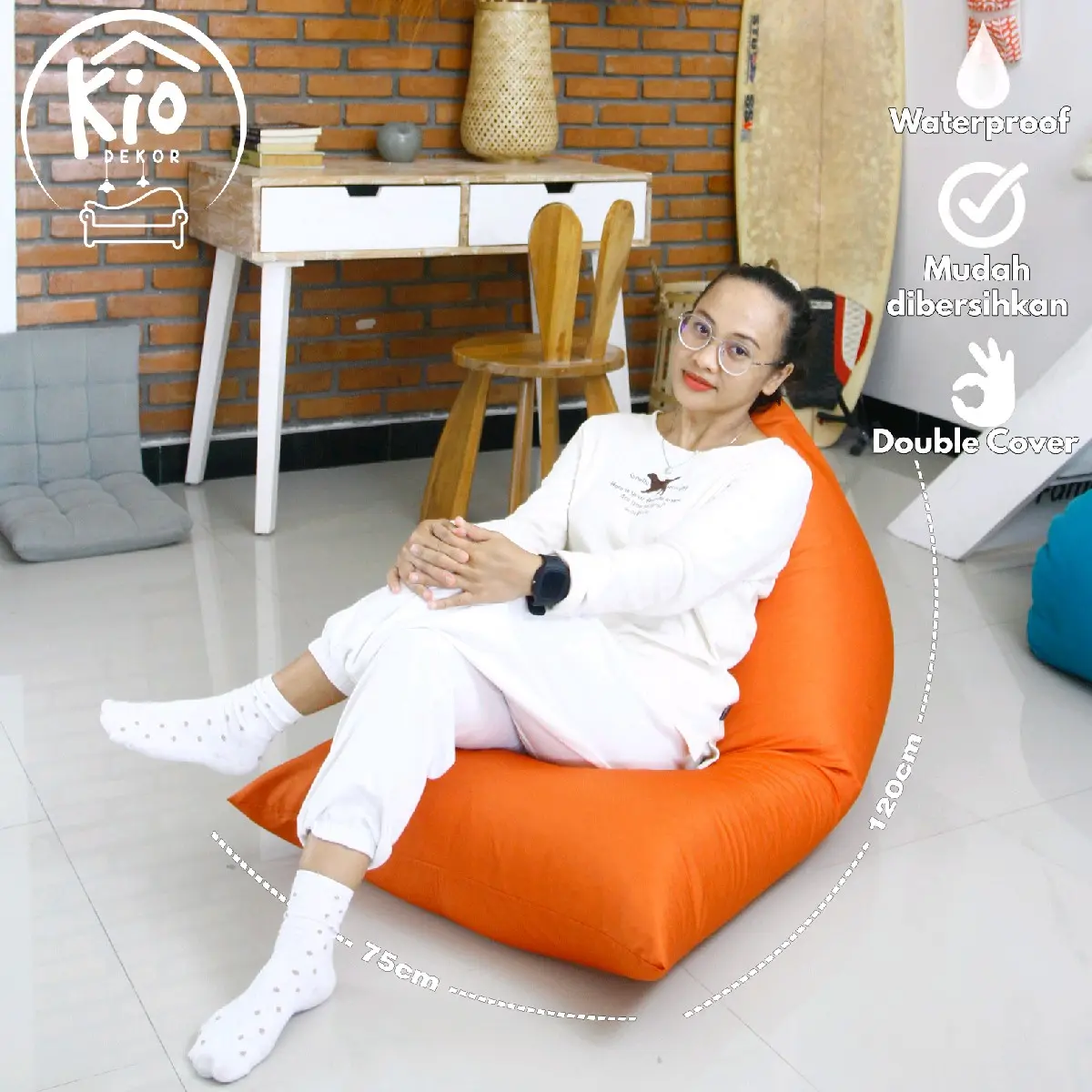 Beanbag Triangle M - Beanbag Waterproof - Beanbag Dewasa - Beanbag Murah - Furniture