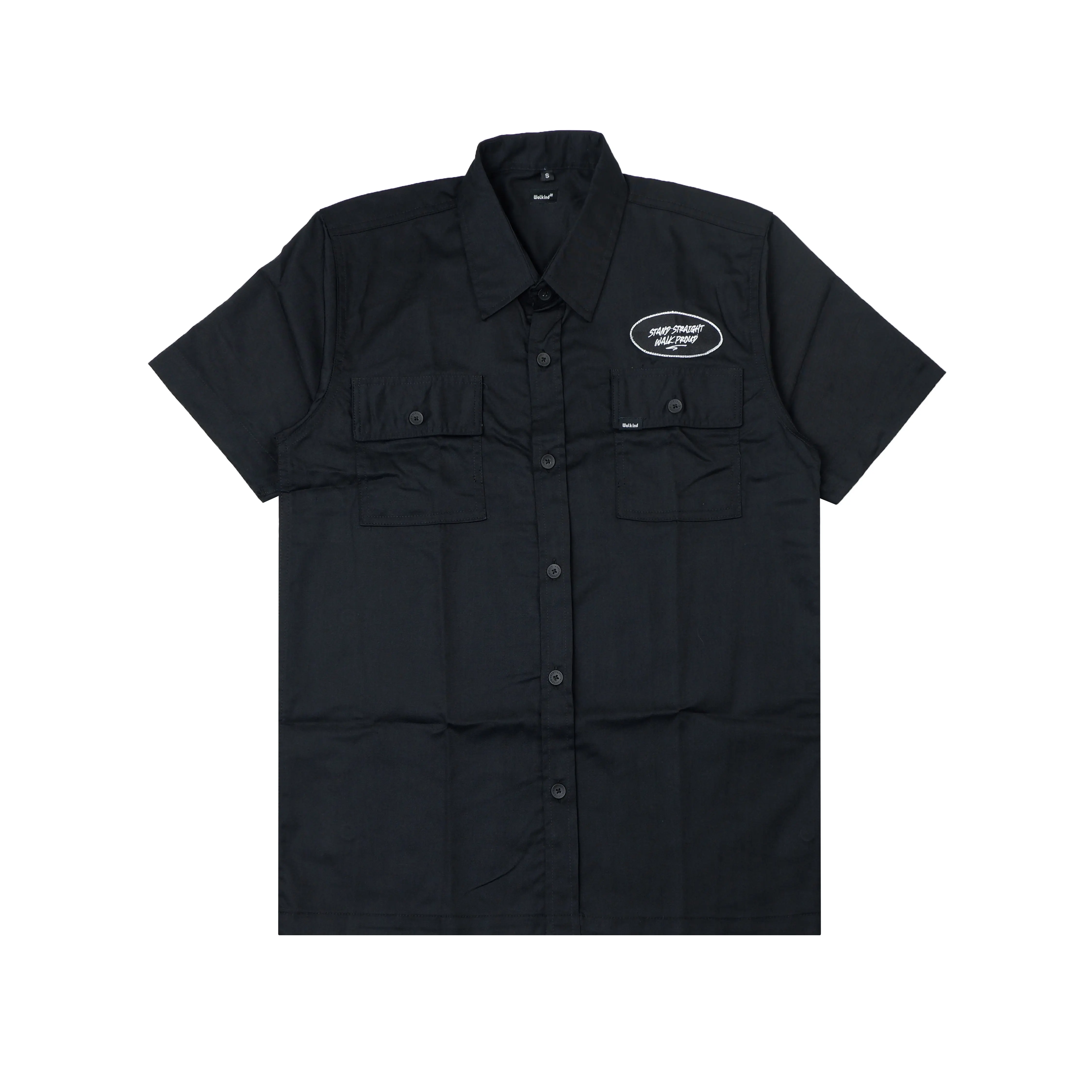 Walkind Workshirt Kemeja Pendek Hitam WKP0276 Baju Kerja Pria