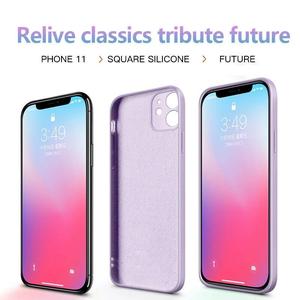 Luxury Square Liquid Silicone Phone Case For iPhone 13 Pro Max 13 Mini Candy Color Shockproof Soft Back Cover