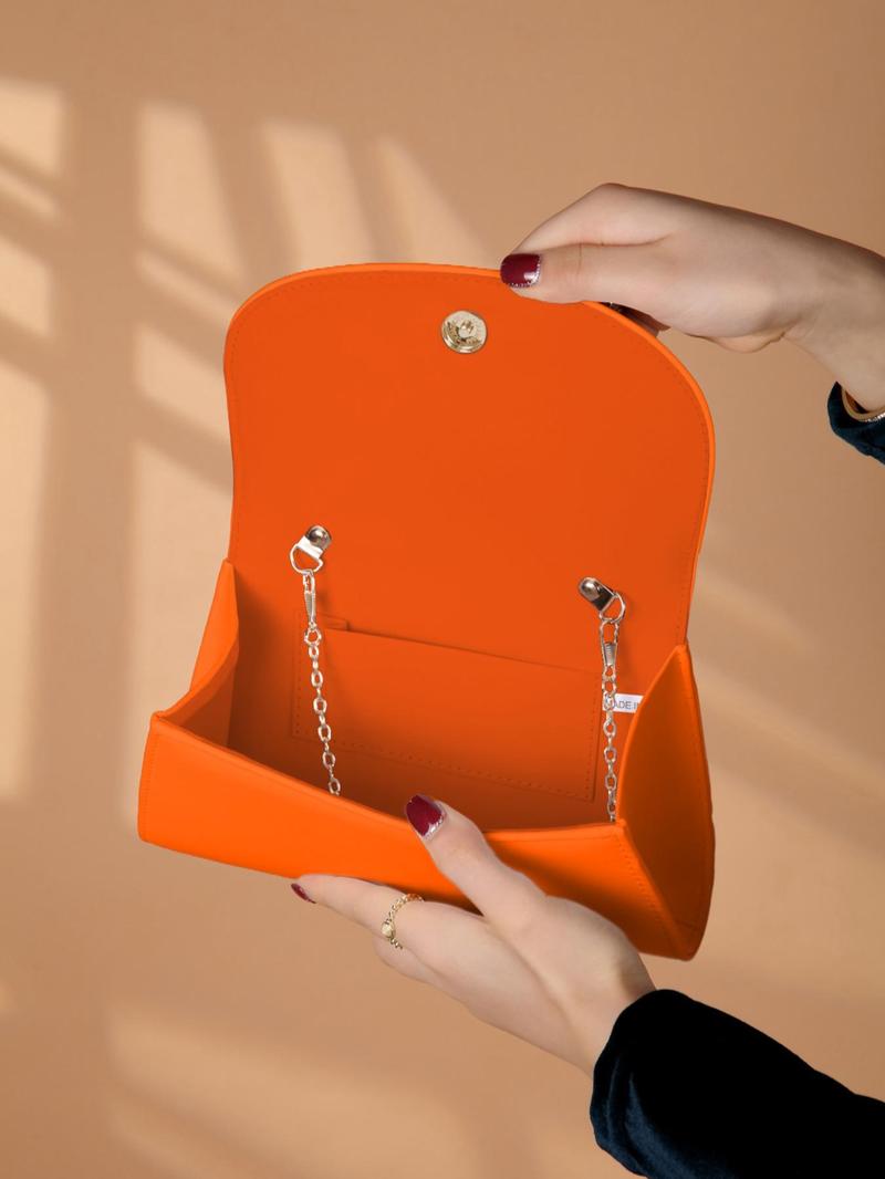 Product Introduction of Women's Elegant Bowknot Handle Design Evening Bag, Trendy Minimalist Chain Strap Clutch Bag, Chic All-match Purse for Dating & Party Decor 7