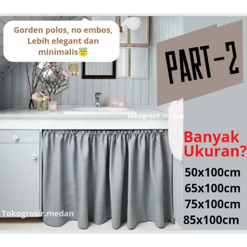 Gorden kolong dapur polos part 2 termurah minimalis