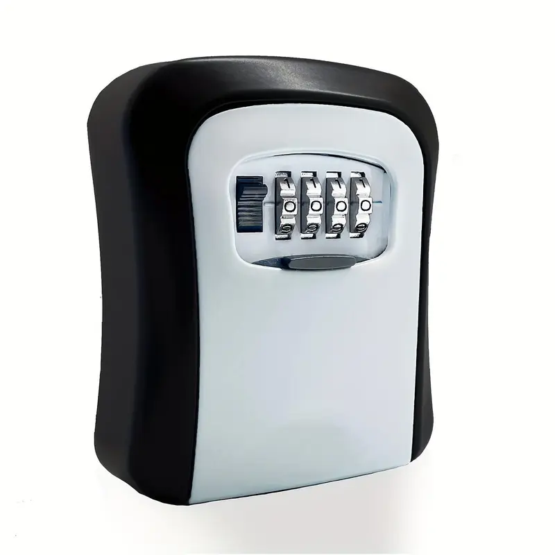 Key Lock Plastic Box, Wall Mount For Keys, 4 Digit Combination With Resettable Code With A B Switch, Indoor Outdoor Waterproof House Plastic Key, Lockbox For Spare House Keys 0