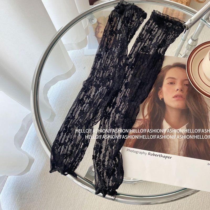 Product Introduction of Summer Ice Silk Sun Protection Arm Sleeves for Women, Thin and Breathable, Black Long Style, Stylish Driving Arm Guards, Ice Sleeves, Fingerless Fake Sleeves 9