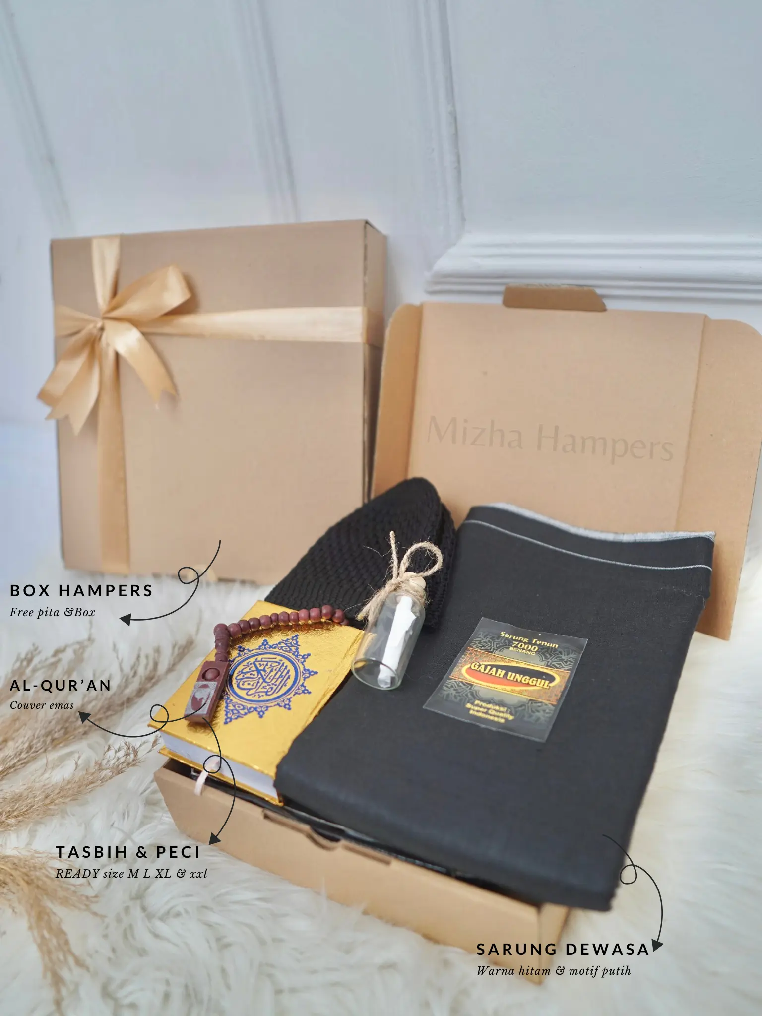 GRATIS KARTU UCAPAN !!! Hampers cowok sarung hampers ulang tahun anniv pernikahan DLL Hitam