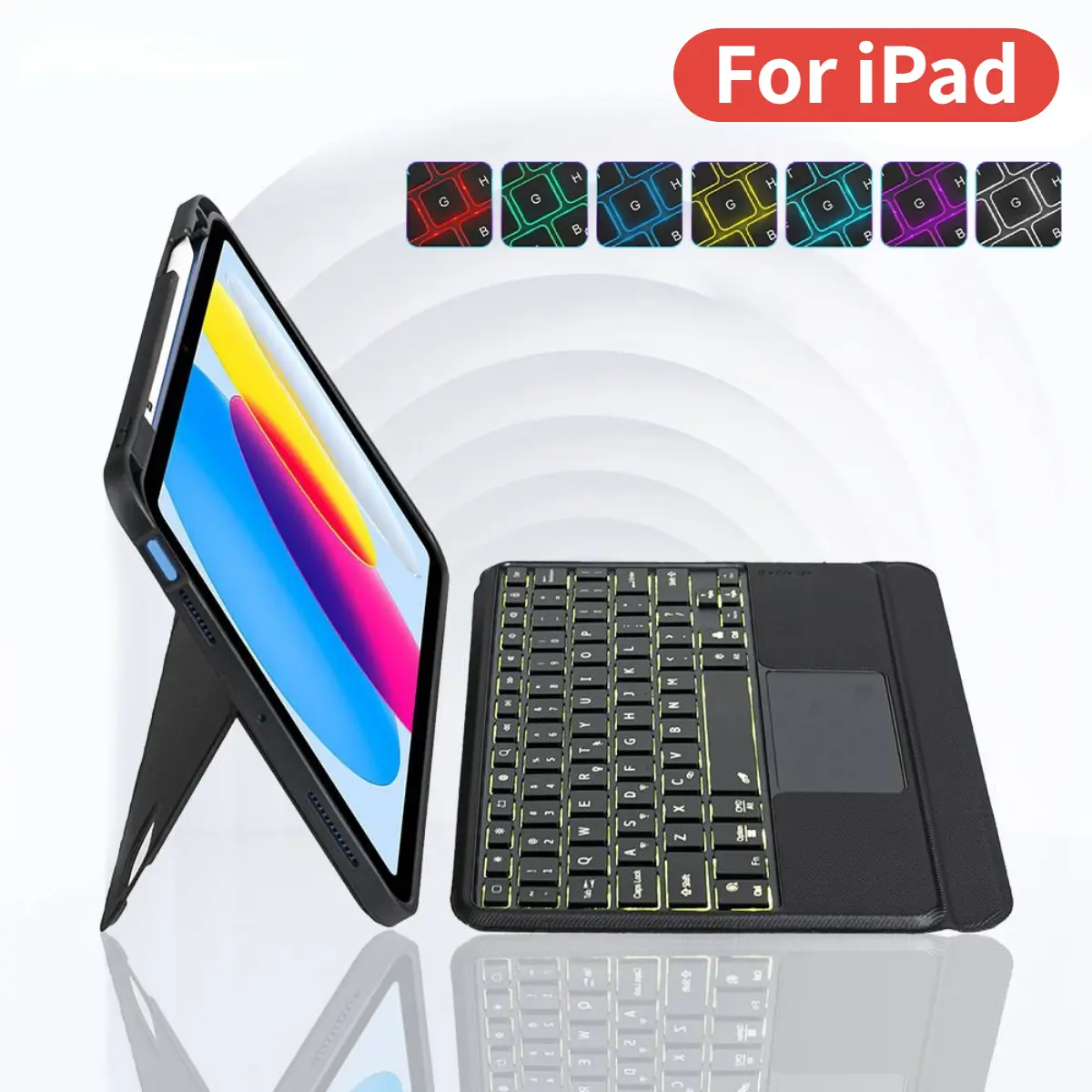 For iPad Magic Keyboard for Air4 Air5 10.9 10th Gen 2022 Pro 11 12.9 7th 8th 9th Gen 10.2 Air3 10.5 Mini 6 Detachable Backlit Multi-Touch Trackpad Keyboard Case Accessories Tablet ipad  keyboard