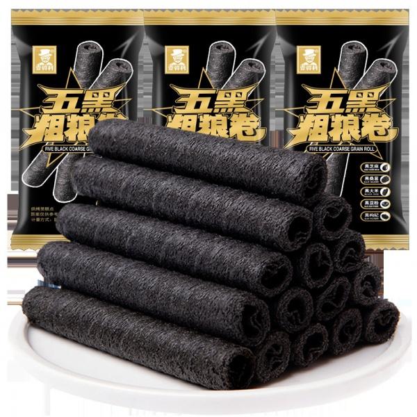 Product Introduction of Five Black Grain Low-Fat Healthy Snack Biscuit Rolls Breakfast Food Nutritious Snacks Leisure Food Egg Rolls Wholesale 4