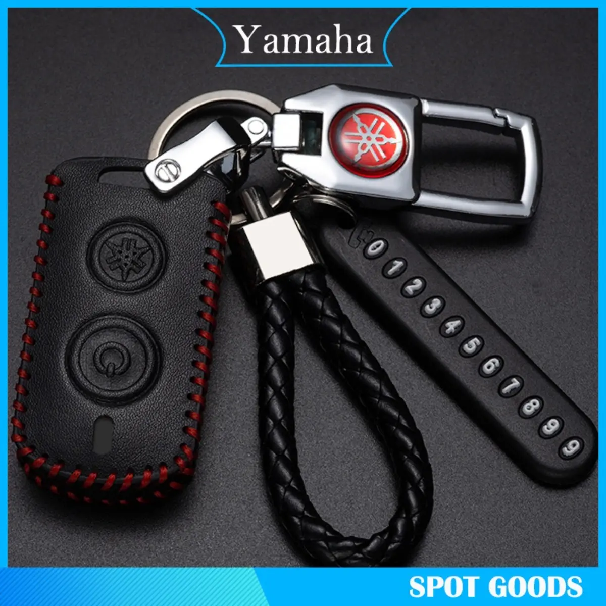 Yamaha y16zr xmax y16 Remote Key Leather Case Cover With Keychain