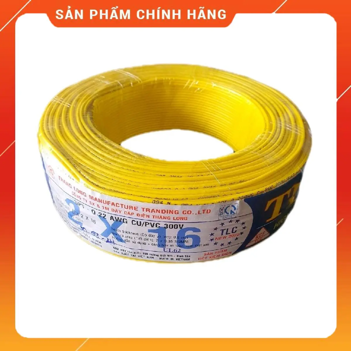[Lẻ] Dây điện đôi THĂNG LONG 2x16 (2x0.35): 10 mét, 20 mét, 30 mét, 40 mét, 50 mét/ ruột đồng+ cách điện PVC/Độ dày vỏ bọc: 0.8mm / Tiết diện: 2x0.35 - Thích Hợp Dùng Các Thiết Bị Công Suất Thấp: Đèn, Camera, Quạt Nhỏ,...[MÀU DÂY GIAO NGẪU NHIÊN]
