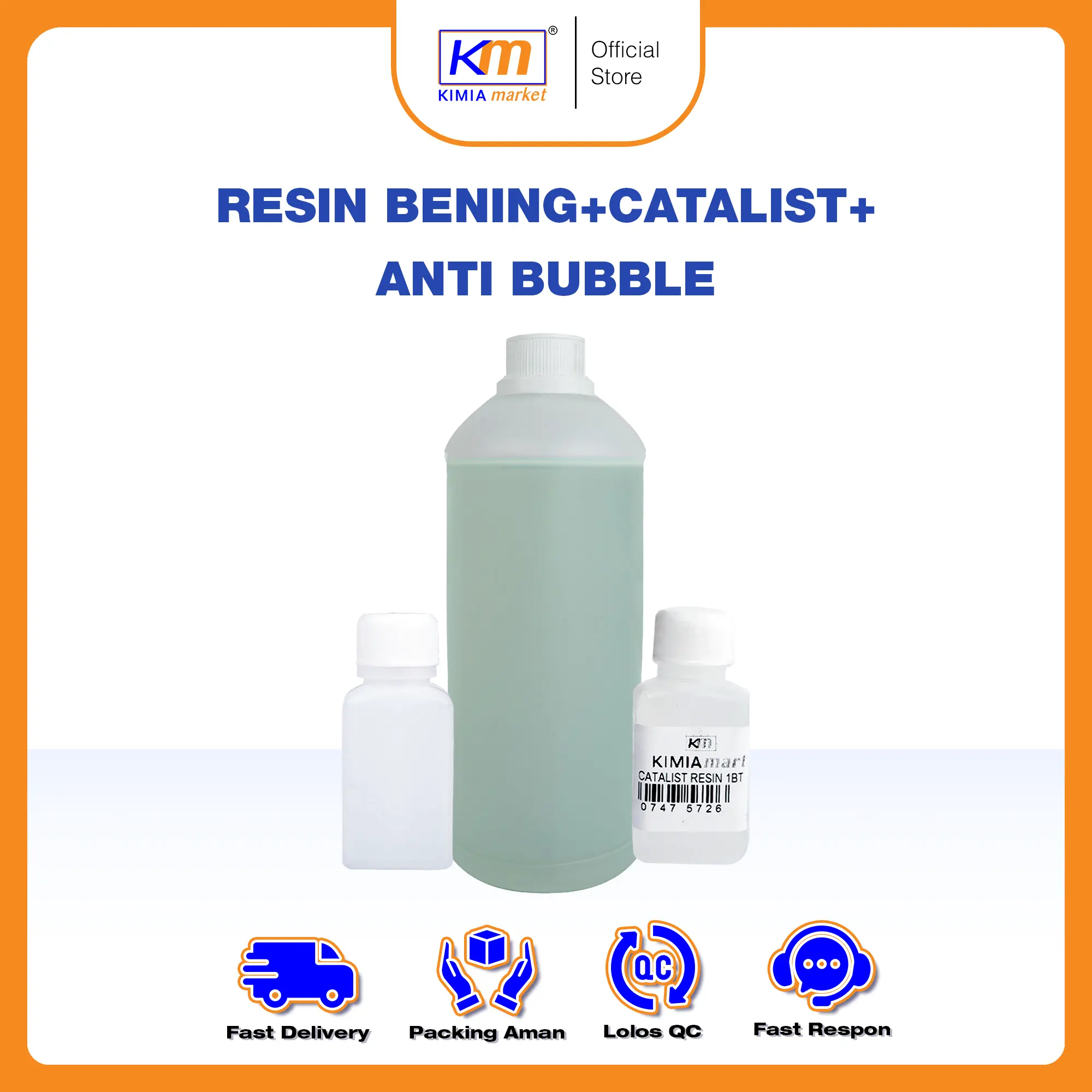 Resin Bening 1kg + Catalis 30ml + Anti Bubble 30ml / Resin Phone Case/ Resin Hiasan / Resin DIY / Resin Polyester bening Plastik