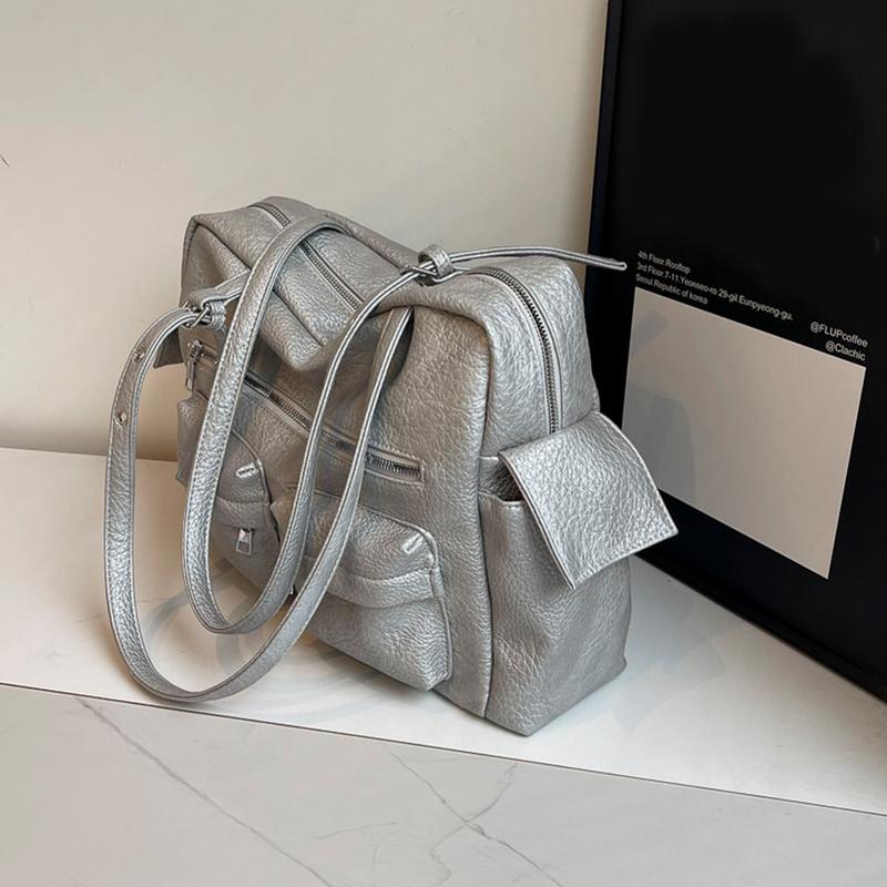 Product Introduction of Women PU Leather Shoulder Bag with Multi-Pockets Underarm Bag for Work Travel 25