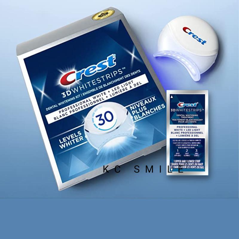 Miếng dán trắng răng Crestt 3D White Professional White và đèn LED ánh sáng (19 Gói) - Crest Led Light and Whitestrips tay trang rang nha khoa tẩy trắng răng máy ngậm miếng  trắng  răng đèn  trắng  răng