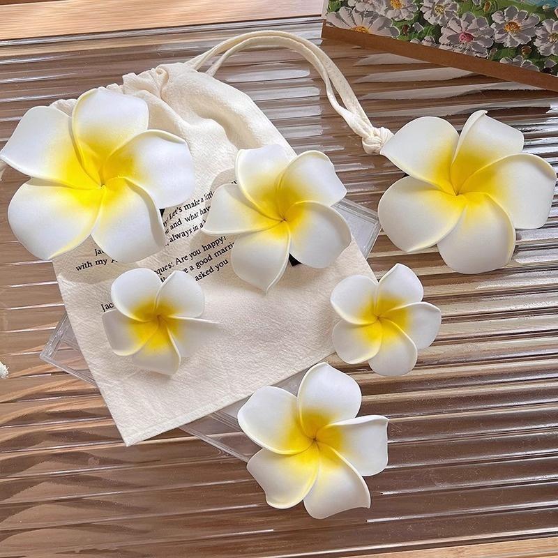 Product Introduction of Kẹp tóc Plumeria rubra dịu dàng và ngọt ngào kẹp tóc hoa sứ trong suốt dễ thương và thời trang kẹp tóc cổ tích Nữ Women 0