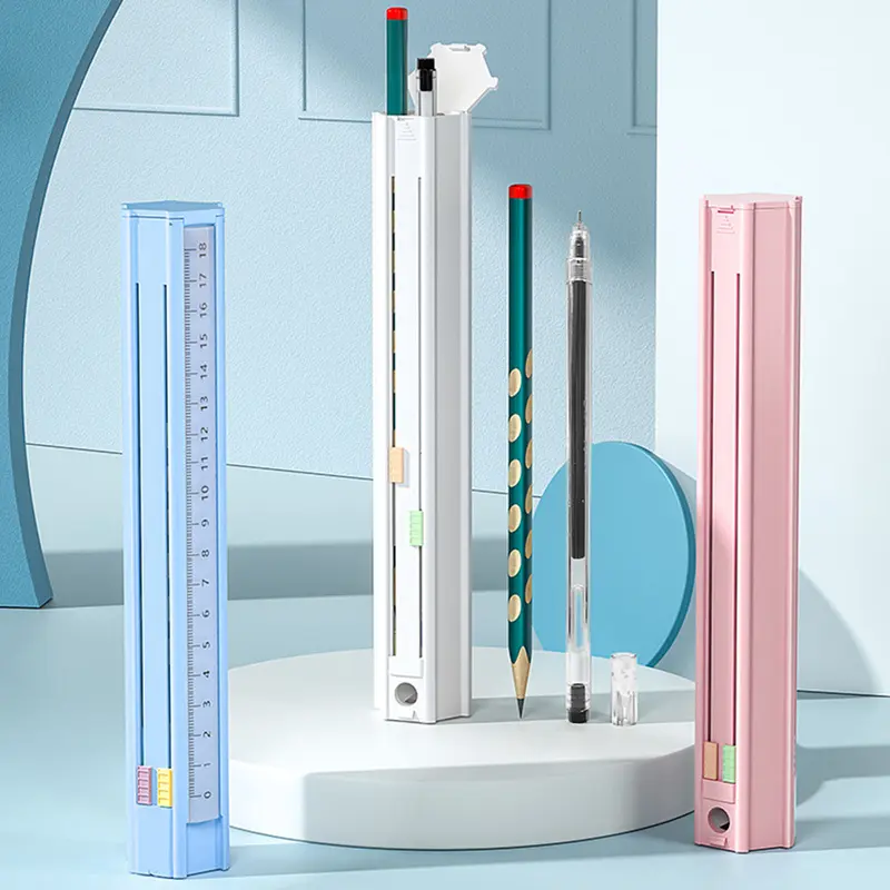 Hộp Bút Cầm Tay 1 Bộ, Bao Gồm 6 Bút Chì, 1 Cục Tẩy, 1 Thước Kẻ, 1 Dụng Cụ Gọt Bút Chì, Hình Lục Giác, Đa Năng, Thích Hợp Cho Trẻ Em, Hộp Đựng Bút Chì, Hộp Đựng, Đồ Dùng Học Tập, Quà Tặng 0