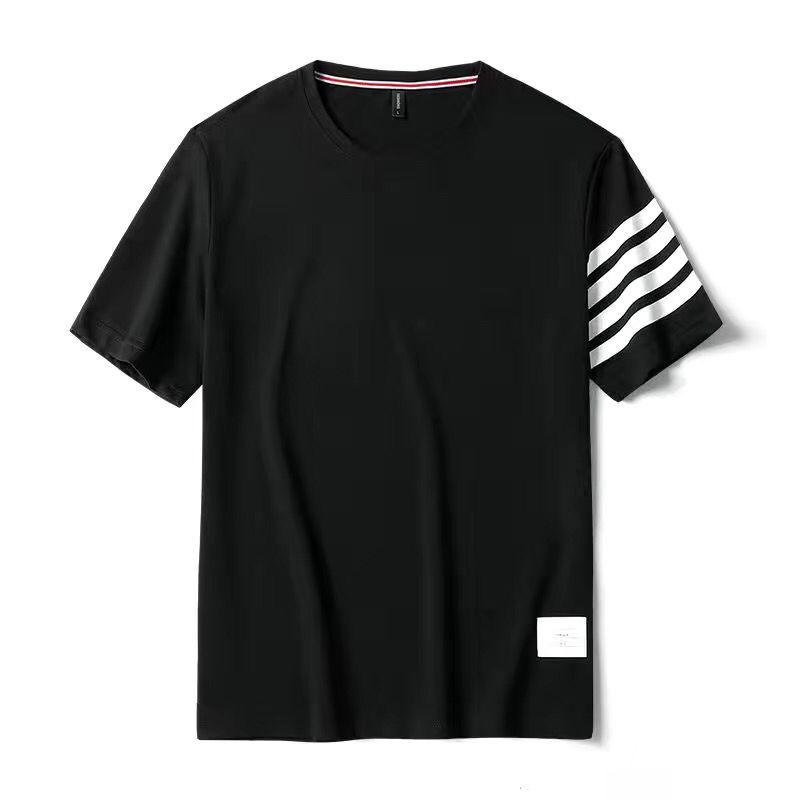 Product Introduction of 2023 New Summer Casual Set Korean Style Trendy Four-Bar Shorts Casual Sports Short T-Shirt Round Neck Short Sleeve Men's Clothing Closed 14