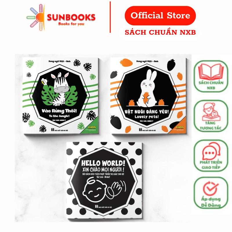 Sách - Combo Ehon Phát Triển thị giác Và Cuốn Phát Triển Thính Giác - Song ngữ cho trẻ Sơ sinh - Tùy Chọn